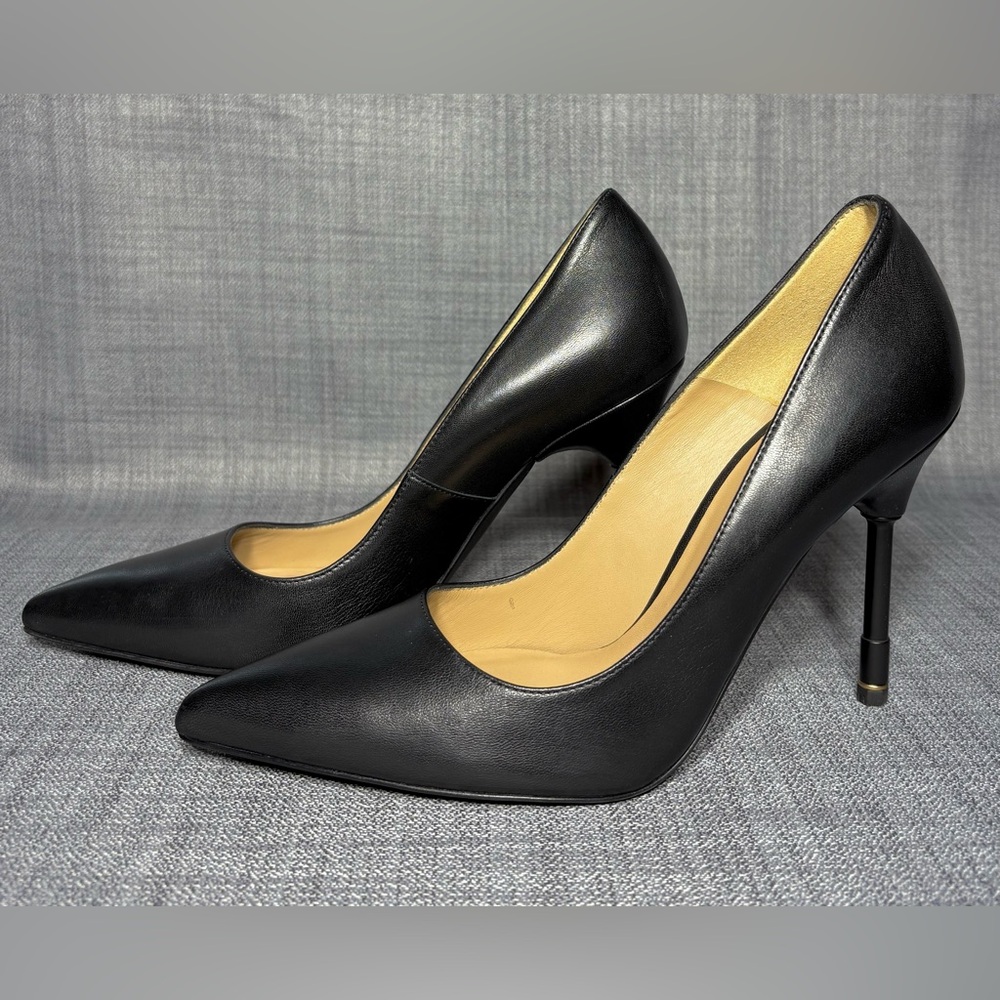 All Saints Nova Court Pointed Toe High Heel Leather Pumps Black EU 39 / US 9 - Picture 4 of 7